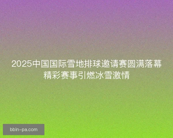2025中国国际雪地排球邀请赛圆满落幕精彩赛事引燃冰雪激情